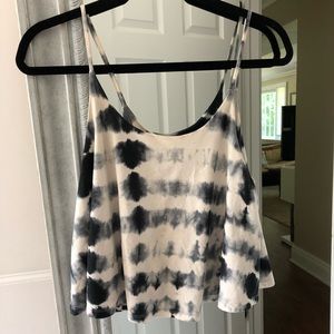 Black and white marble patter, thin striped top